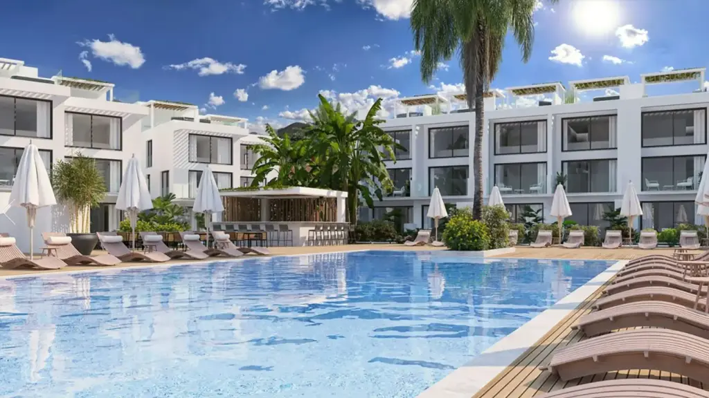 Apartment — Salos Beach 1-Slaapkamer Appartement met Terras, 66m²