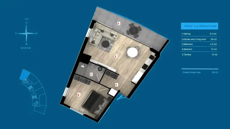Apartment — Vista Mare: 5-Sterne-Wohnen in Nordzypern, Iskele