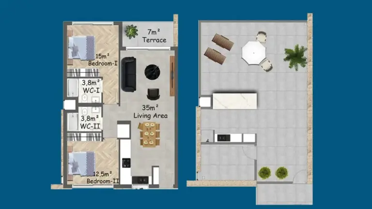 Penthouse — باغ‌های معلق قبرس شمالی – زندگی لوکس در شمال قبرس