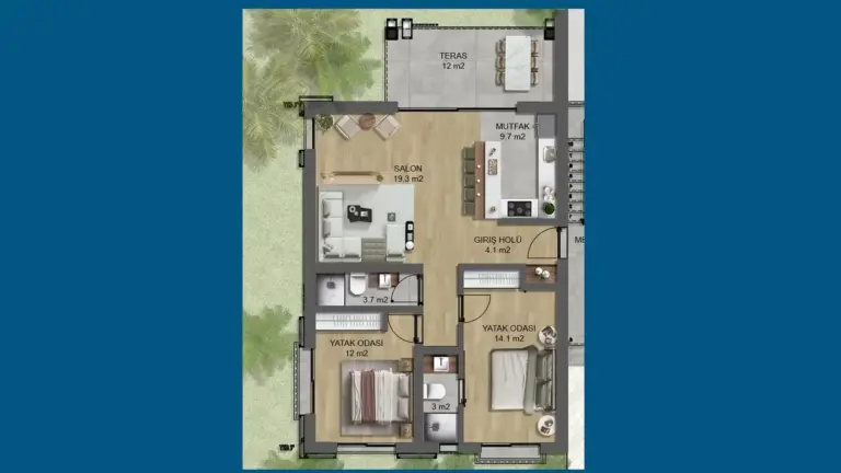 Penthouse — JACARANDA LIFE TUZLA – דירות ווילות מודרניות בטזלה, מחוז פמגוסטה