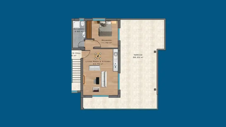 Penthouse — Studio in Royal Sun Elite Residence, Iskele – 42m²