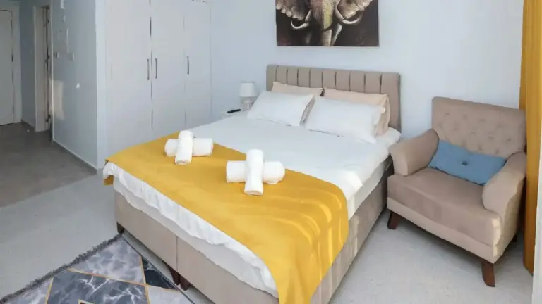 Studio — W pełni umeblowane studio z widokiem na morze w Abelia Residence – Cypr Północny
