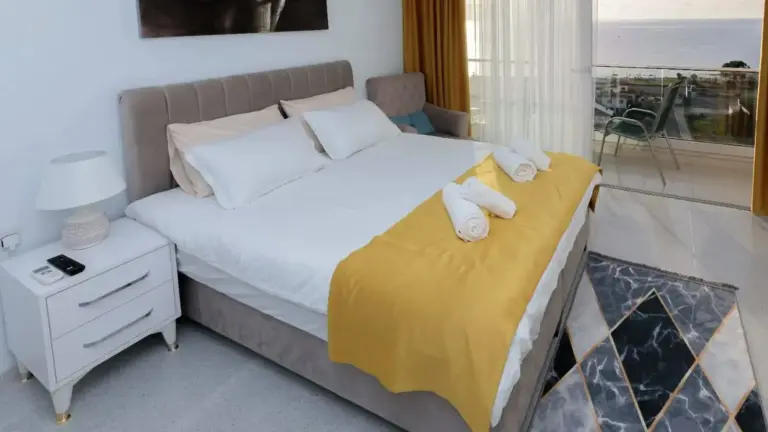 Studio — W pełni umeblowane studio z widokiem na morze w Abelia Residence – Cypr Północny