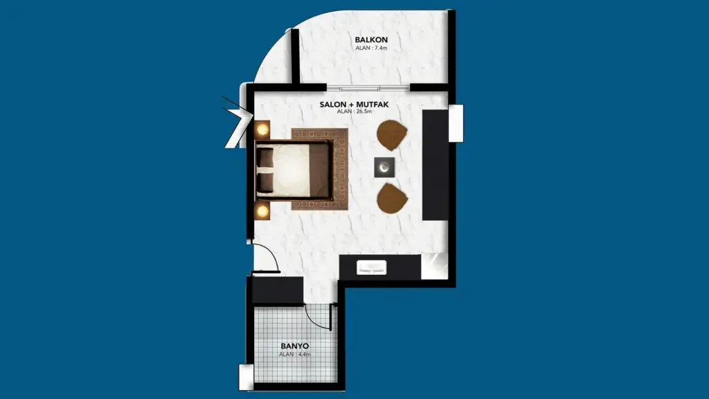 Studio — Möblierte 1+1 Wohnung mit Panoramablick auf die Berge – Edelweiss
