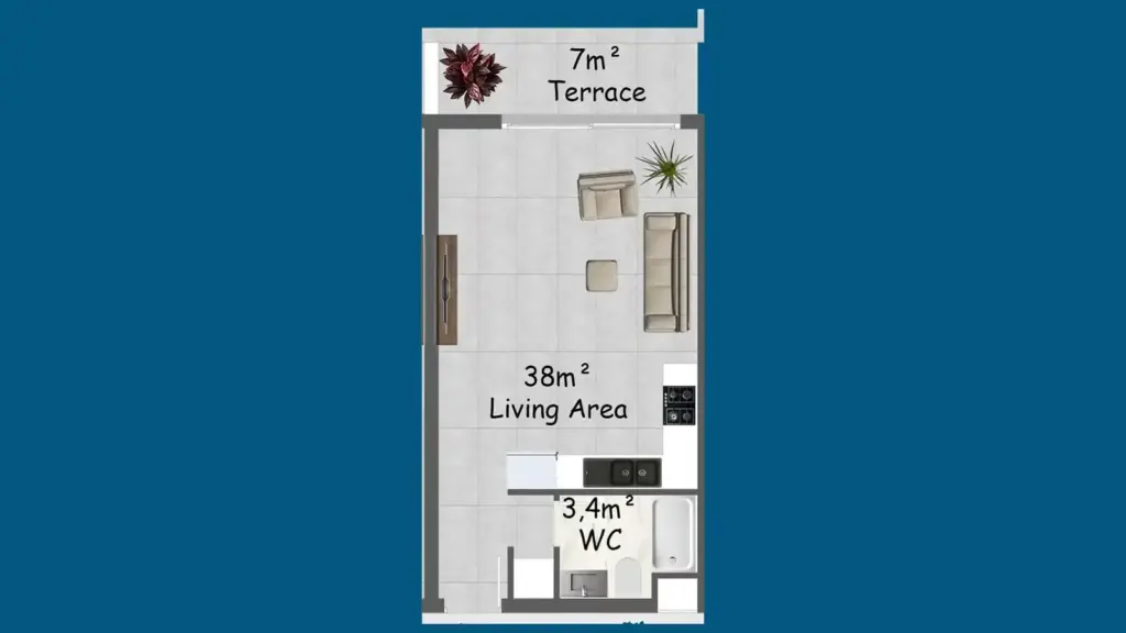 Studio — Golden Circle Village – Luksusowe życie w północnym Cyprze