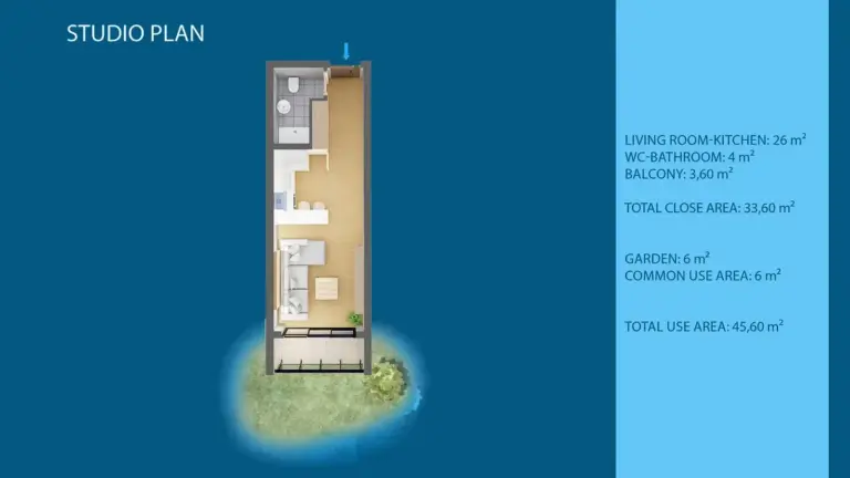 Studio — Luxuriöses Wohnen im La Joya Perla 2: Exklusive Residenzen in Iskele Strandnähe