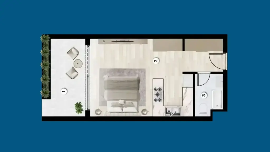 Studio — Moderne Apartments zum Verkauf in Iskele nahe dem Meer – Arcadia Launch 2027